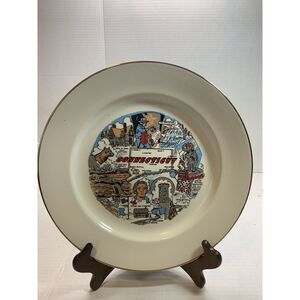 Connecticut Collector Plate Vintage Travel Souvenir‎ 10"